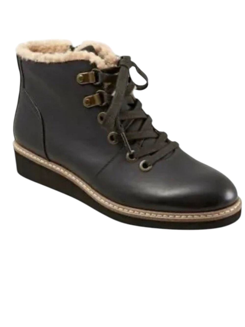 NWT SoftWalk Wilcox Boots Womens Leather Charcoal 6.5